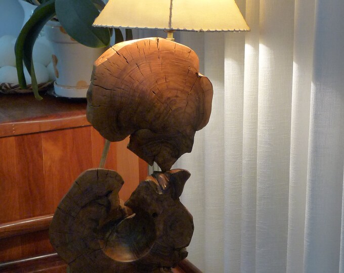 Stunning Unique Rustic Olive Wood Lamp Etsy