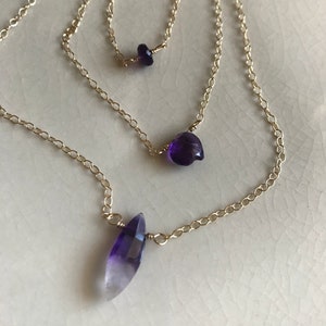 Amethyst and Gold-filled Layered Necklace Set