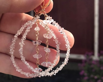 Herkimer Diamond Gold-filled Hoop Earrings