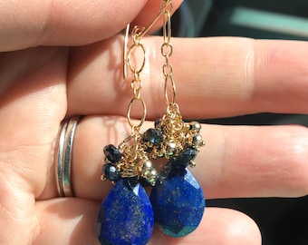 Lapis Lazuli and Gold-filled Drop Earrings