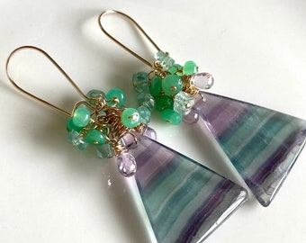 Triangular Fluorite Earrings