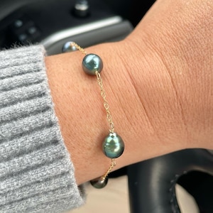 Zierliches Tahiti Perlen Ketten Armband