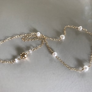 Zierliche Perle Gold filled Choker Halskette