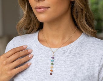 7-Chakra Gemstone Y-drop Necklace