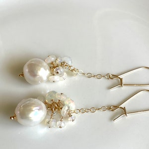 Edison Pearl and Ethiopian Opal Drop Earrings image 8