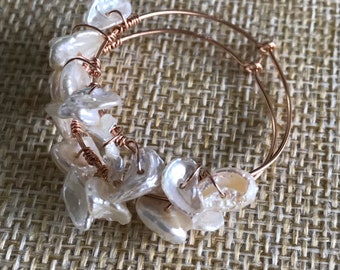 Keishi Pearl Hoop Earrings