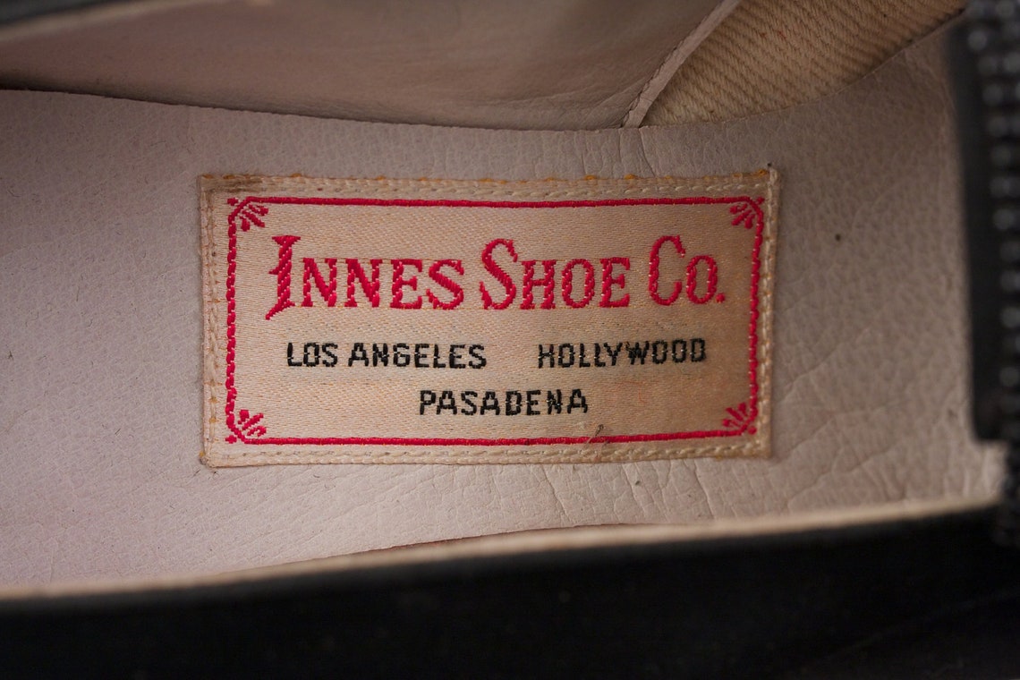 RARE Antique Innes Shoe Company Custom Made Black Satin Silk Etsy