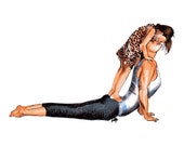 Yoga Art - A demonstration of Love, peace, and a special moment of a Mother and Daughter