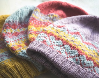 Four Fair Isle Hats. (All four patterns included). Knitting patterns.