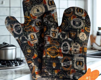 Lined Oven Mitts Handmade | Cotton Kitchen Heat Protection