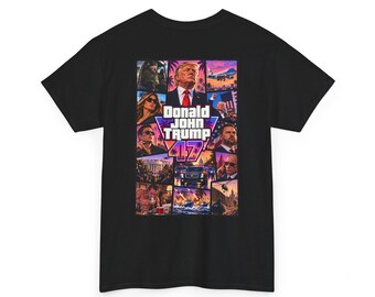 Donald Trump 47 Grand Theft Auto Style Collage T-Shirt