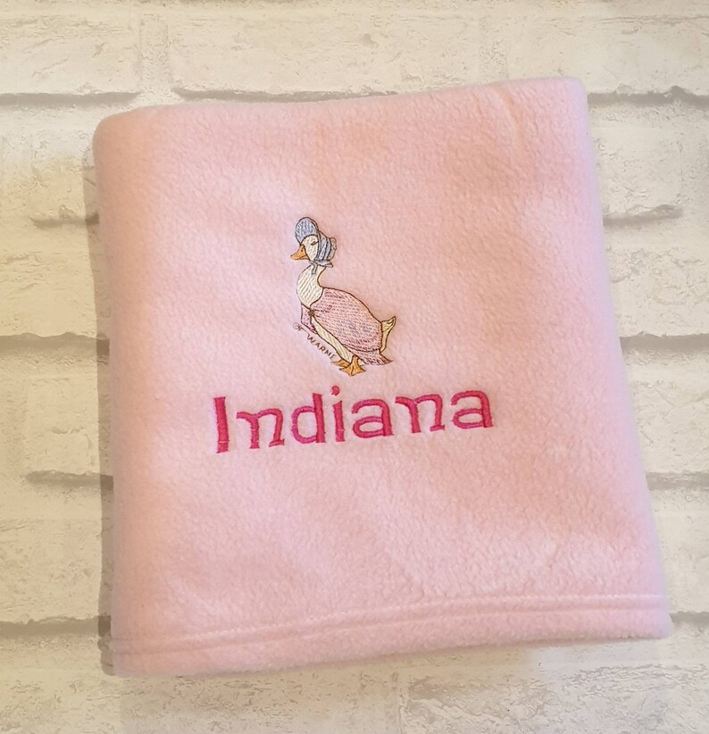 Baby Boy Girl Personalised Blanket Embroidered Name Blue