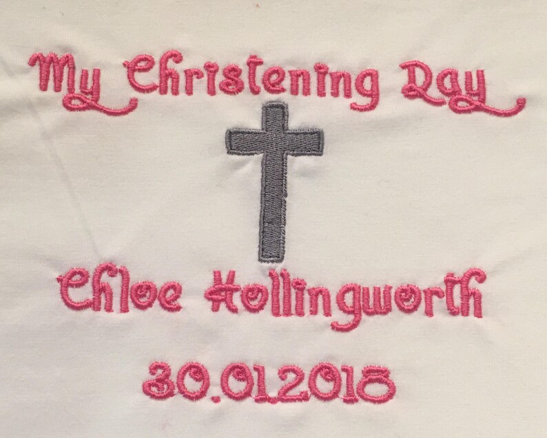 My Christening Day Embroidered Baby Bib Gift Personalised