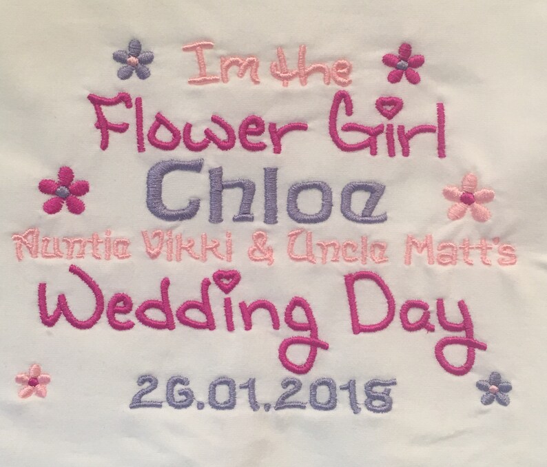 Wedding Bridesmaid Embroidered Baby Bib Gift Personalised