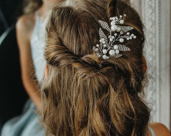 Bridal Hair Twig, Hair Vine, Silver Bridal Hair Accessories Wedding/Prom Headpiece, Silver Hair Twig