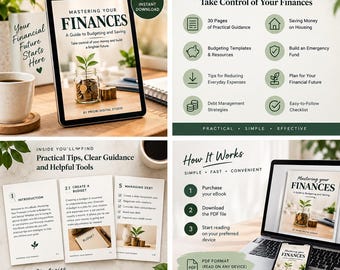 Personal Finance eBook, Budgeting Guide, Money Saving Tips, Debt Management PDF, Digital Download
