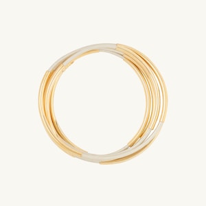 Sarah Cameron Jewelry Original Wrap Bracelet, Leather Wrap Bracelet (22k Gold/Beige)