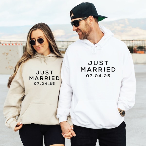 Just Married Hoodie, Personalized Bridal, HoneyMoon Hoodie, Wifey Hoodie, Bridal Shower Gift, Couples Gift, Engagement Gift Idea