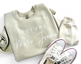 Custom Gift For Bride, Future Mrs Puff Sweatshirt, Engagement Gift, Custom Bridal Shower Gift, Future Mrs Sweatshirt, Puff I Said yes Shirt