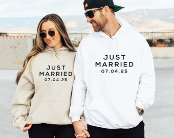 Just Married Hoodie, Personalized Bridal, HoneyMoon Hoodie, Wifey Hoodie, Bridal Shower Gift, Couples Gift, Engagement Gift Idea