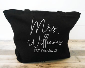 BRIDE Tote Bag, Personalized Bride Bag, Wedding Gift, Bridal Shower Gift, Gift For Bride, Bridal Gift, Honeymoon Gift, Wedding Date Tote