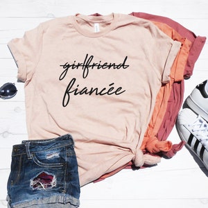 Clothe Design C5471 Girlfriend Fiancee Shirt Fiance Shirt Meant To Be Engagement Shirts Engagement Gift Future Mrs I Said Yes