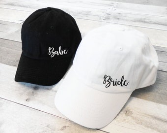 Cute Bachelorette Hats, Babe Hats, Bride and Babe Dad Hats, Bachelorette Dad Hats, Adjustable Hats, Baseball Caps, Bridesmaid Favors Bach