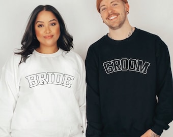 Bride and Groom Sweatshirts, Honeymoon Sweatshirts, Just Married Sweatshirts, Bride Groom Sweaters, Matching Sweatshirts, Bride Groom Cute