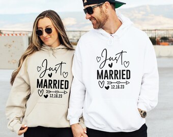 Just Married Hoodies, Mr and Mrs Sweatshirts, Bride and Groom Hoodies, Honeymoon Hoodies, Mr Mrs Matching Hoodies, Couples Hoodies, Matching