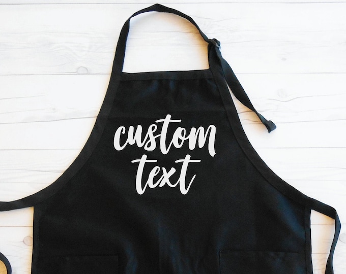 Written Aprons Logo Apron,personalized Apron With Pockets, Custom Apron, Mens Aprons ...