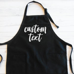 Mens Aprons, Womens Apron, Custom Text Apron, Personalized Apron, Gift for Him, Gift for Her, Bridal Shower Gift, Birthday Gift, Chef Gift