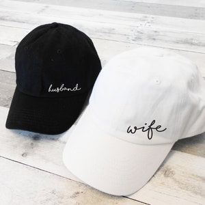 Husband and Wife Hats, Husband Dad Hat, Wife Dad Hat, Honeymoon Dad Hats, Just Married Hats, Husband Wife Dad Hats, Cute Vacation Hats