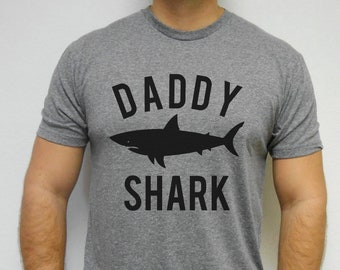 Daddy Shark, Daddy Shark Shirt, Dad Shark T-Shirt, Shark Themed Party Shirt, Family Shark Shirts, Daddy Shark T-Shirt, Tri-Blend Tee