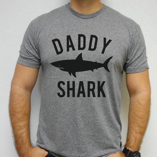 Daddy Shark, Daddy Shark Shirt, Dad Shark T-Shirt, Shark Themed Party Shirt, Family Shark Shirts, Daddy Shark T-Shirt, Tri-Blend Tee