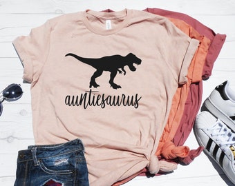 Auntiesaurus Shirt | Aunt Dinosaur Shirt | Aunt Reveal | Aunt Announcement | Gift for New Aunt | Pregnancy Reveal | Announcement Idea Aunt