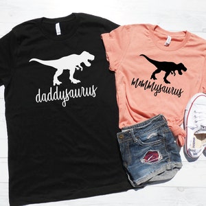 Mommysaurus Daddysaurus Shirts - Family Dinosaur Shirts - Cute Dinosaur Mom Dad Shirts - Dinosaur Birthday Party Shirts - Dinosaur Themed T