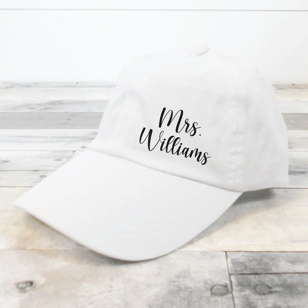 Mrs Last Name Dad Hat, Mrs Name Dad Hat, Custom Dad Hat, Personalized Dad Hat, Gift for Bride, Bridal Shower Gift, Bride Baseball Cap Cute