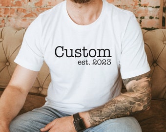 Custom Est 2024 Shirt, Mens Custom Tee, Custom Mens T-Shirt, Grandpa Est, Gramps Est, Papa Est Shirt, Custom Name Mens Shirt Tee Christmas