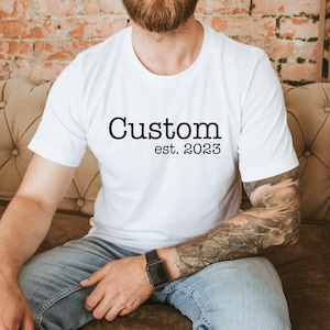 Custom Est 2024 Shirt, Mens Custom Tee, Custom Mens T-Shirt, Grandpa Est, Gramps Est, Papa Est Shirt, Custom Name Mens Shirt Tee Christmas