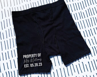 Groom Boxer Briefs for the Wedding Day - Groom Gift from Bride - Funny Groom Gift - Property of The Bride