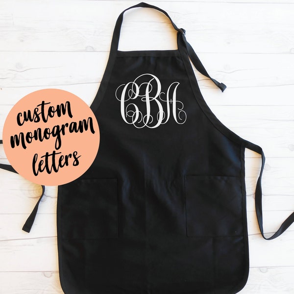 Custom Monogrammed Apron, Personalized Apron, Mother's Day Gift, Mom Birthday Gift, Girlfriend Gift Apton, Chef Gift, Monogram Apron