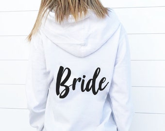 Mrs Bride sweatshirt jacket. Bride hoodie. Bridesmaid hoodie. Bridal sweatshirt Zip-Up. Mrs hoodie sweatshirt jacket. Bachelorette Zipups.