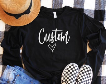Custom Name Long Sleeve Shirt | Grandma Long Sleeve | Auntie Long Sleeve | Sister Gift Shirt | Cute Personalized Long Sleeve T-Shirt | Gigi