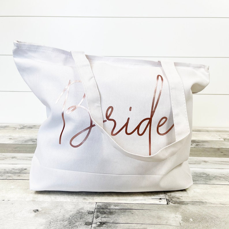 Bride Tote Bag, Bride Bag, Bride Beach Bag, Just Married Bag, Honeymoon Tote Bag, Bridal Tote Bag, Gift for Bride, Bridal Shower Gift Cute image 2