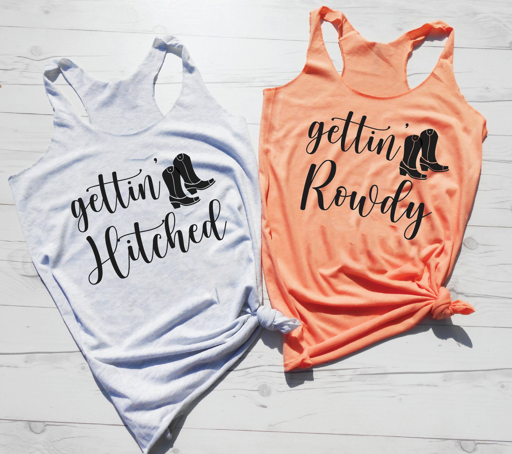 Gettin Hitched Gettin Rowdy Tanks, Nashville Bachelorette Tanks, Sout…