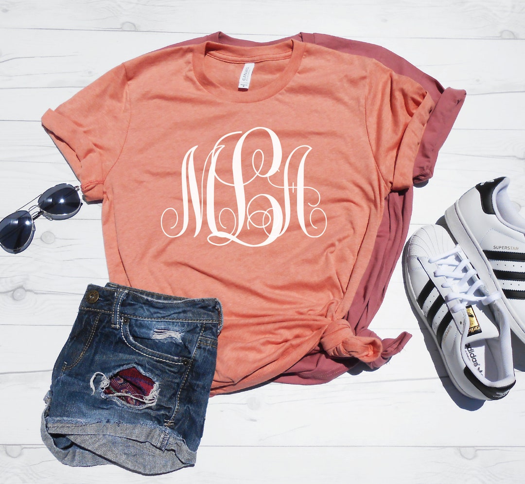 Custom Monogram T-shirts, Monogram Shirts, Bridesmaid Monogram Shirts ...