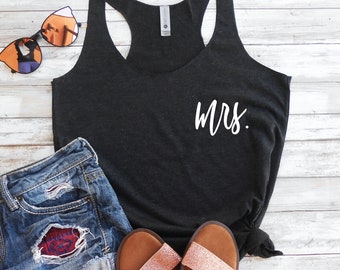 Mrs Tank, Mrs. Tank Top, The Mrs, The Mrs Shirt, Gift for Mrs, Honeymoon Tank, Just Married Tank, I Said Yes, Honeymoon Cruise, Rose Gold