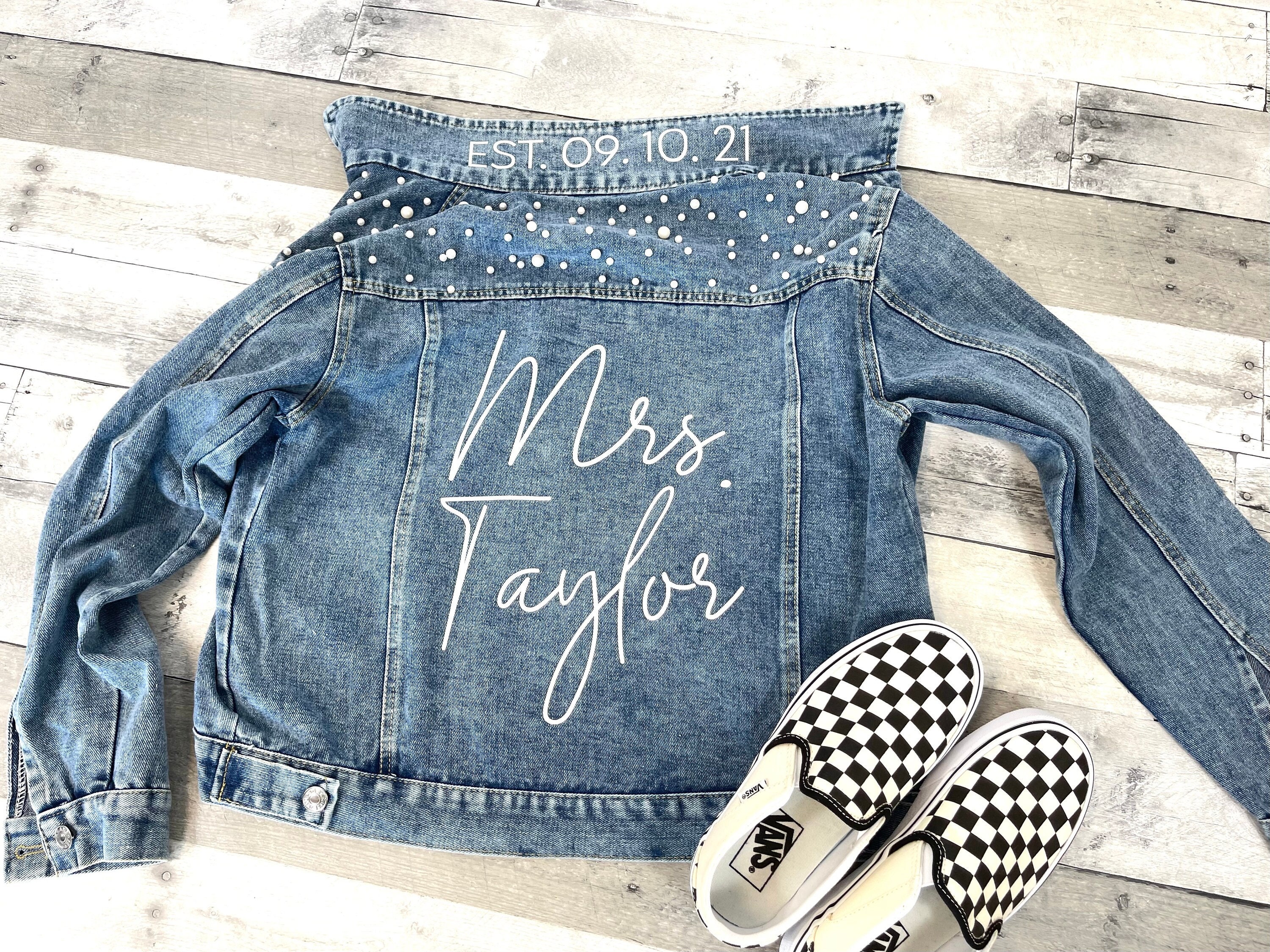 Mrs Pearl Jean Jacket Bride Jean Jacket 