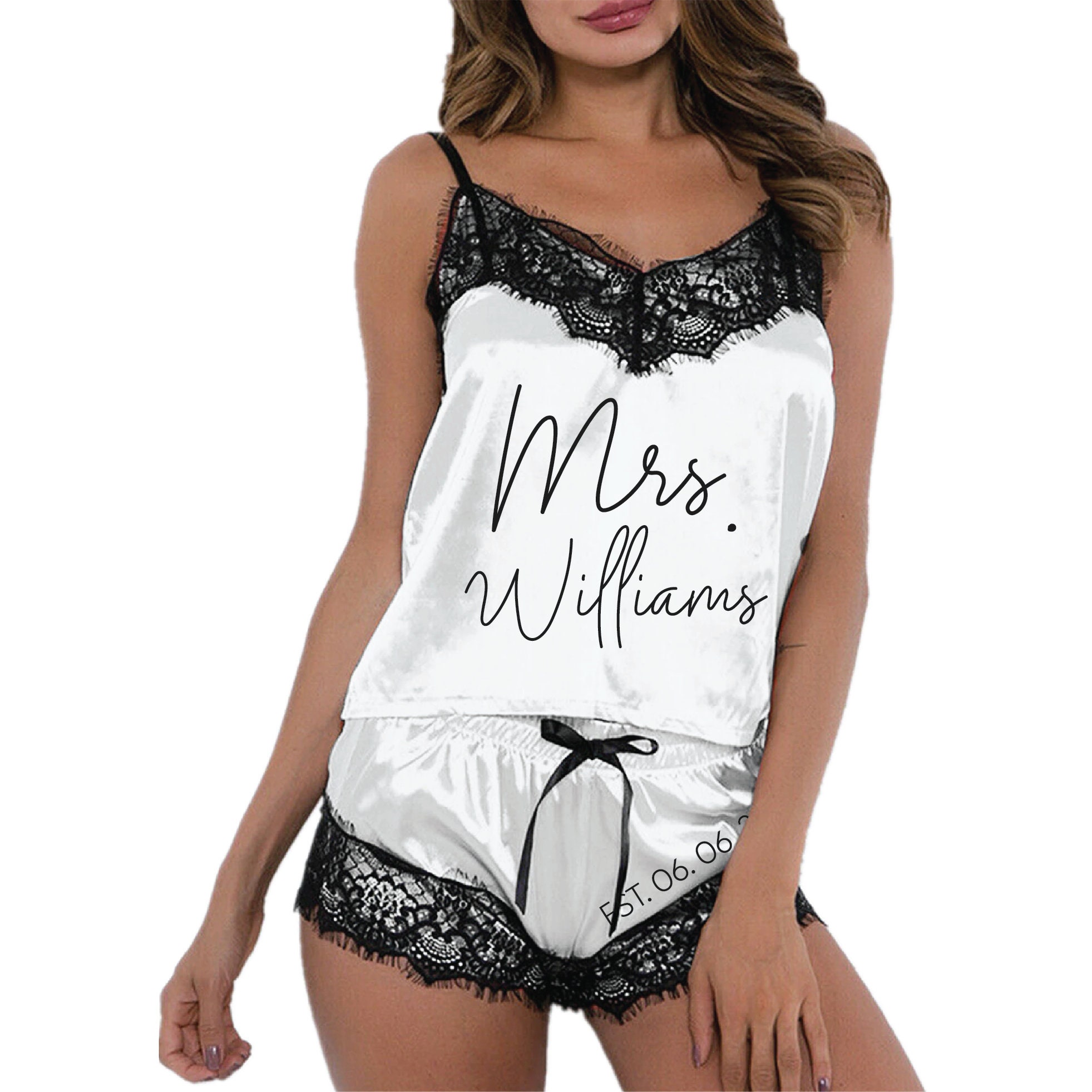 Sexy Women Come Here Daddy Please Print Strappy Lingerie Set 2PCS See Tank  Tops and Panty Sets Pajamas Sleepwear (White, S) : : Clothing,  Shoes & Accessories