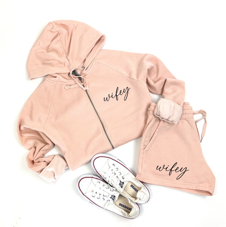 Wifey Matching Set, Bridal Gift Set, Wifey Hoodie, Wifey Zip Up, Wifey Joggers, Choose Shorts or Joggers, Zip-up or Sweatshirt for Wifey